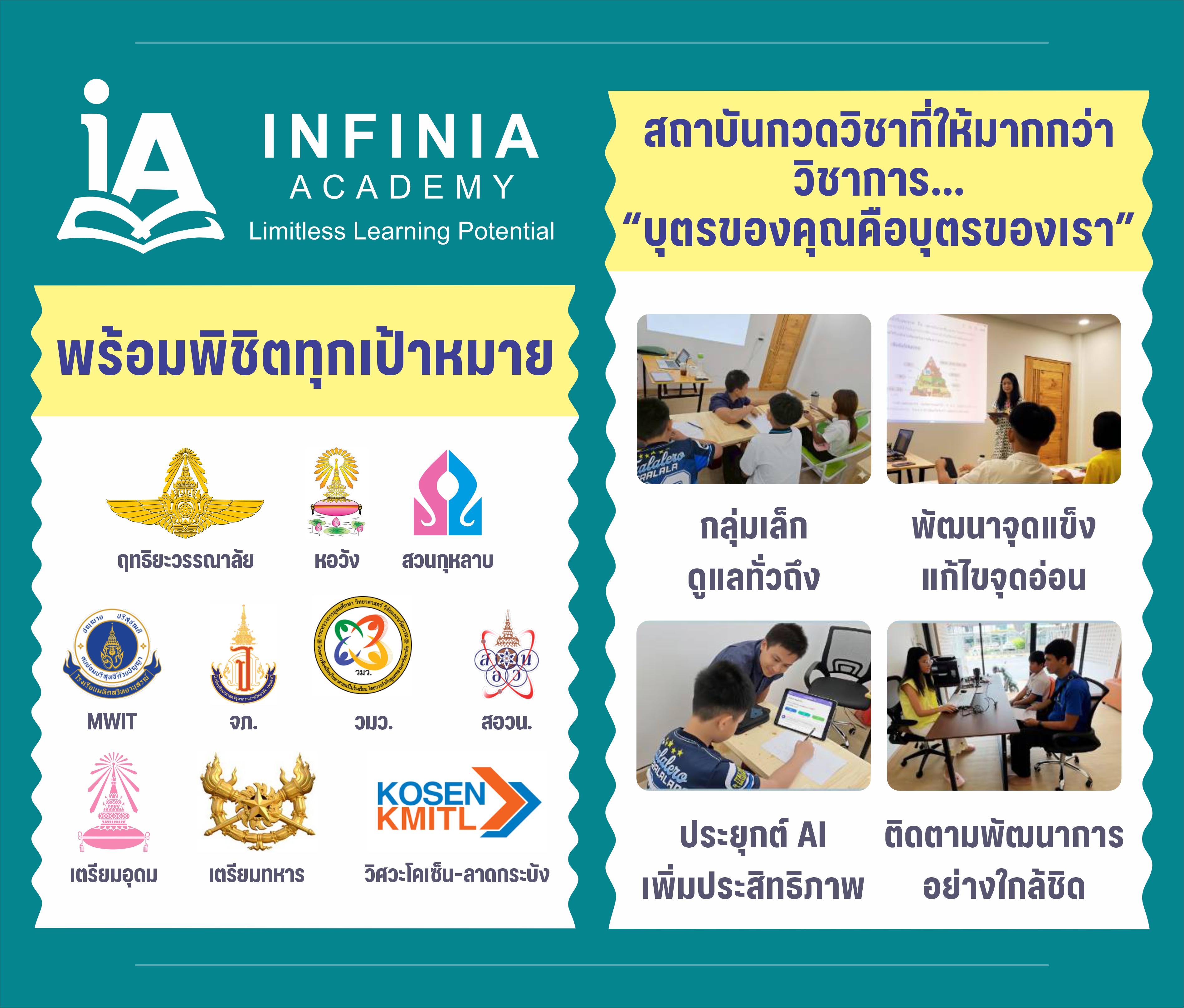Infinia Academy — โรงเรียนกวดวิชาสายไหม